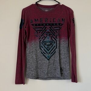 American Fighter Pink and Gray Graphic Tee